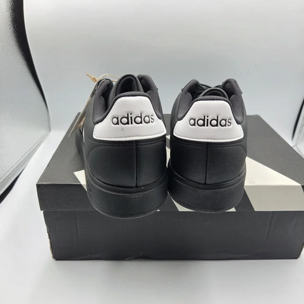 Adidas Grand Court 2.0 Men's Sneakers Black White Cloudfoam Comfort Size 9.5 NWT